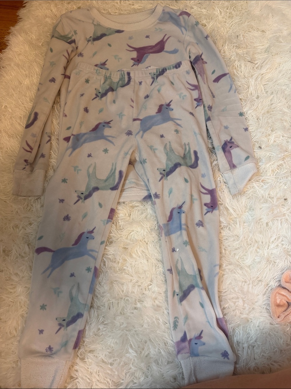 Carter's Light Lavender Unicorn Fleece Pajama Set